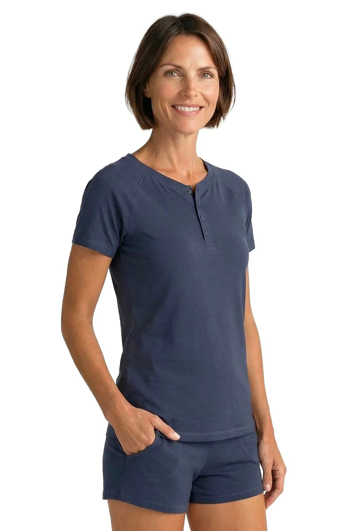 Olivia Short Sleeve Henley Tee
