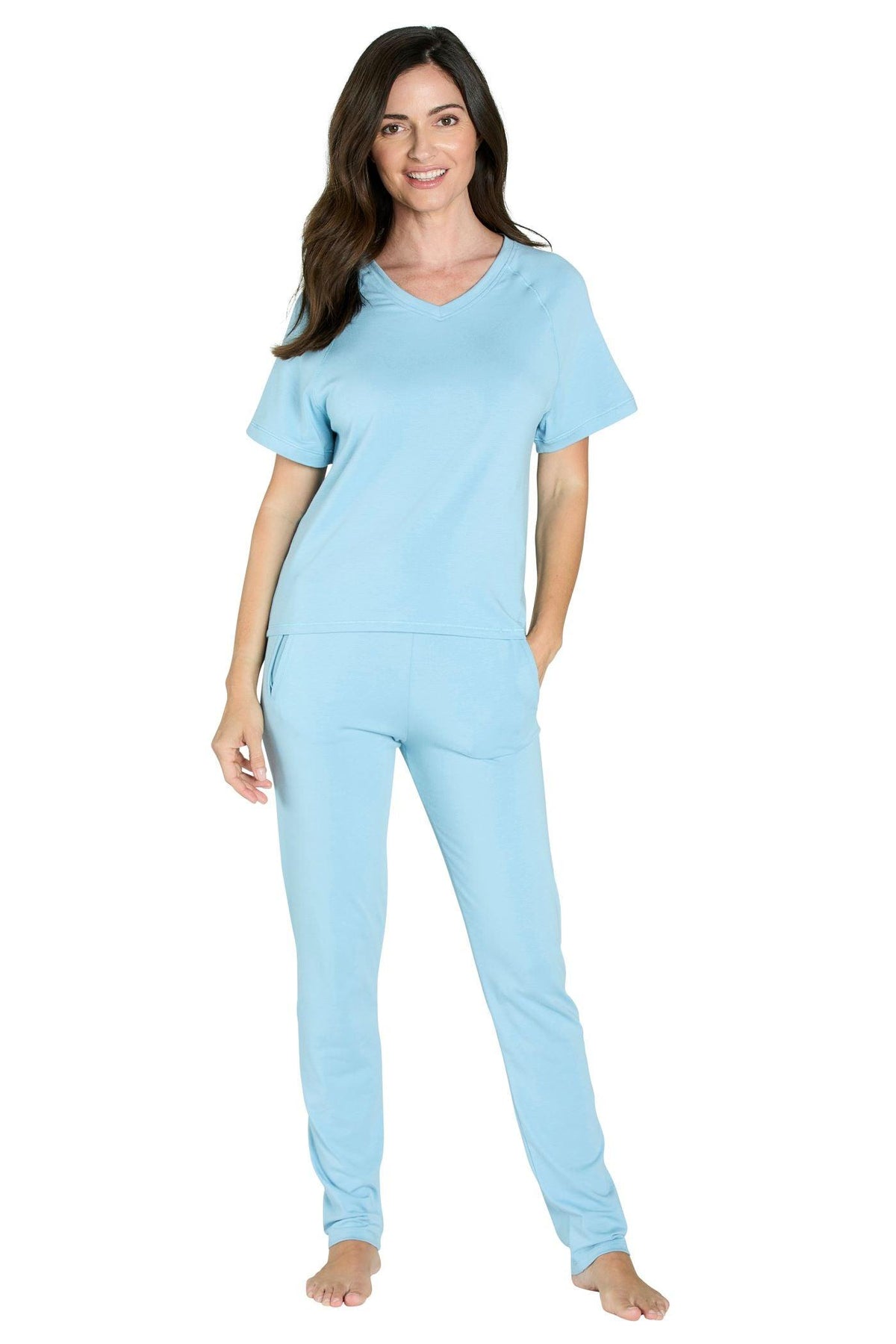 Brenda Relaxed Short Sleeve Loungewear Set - Twelve Eighty Eight Loungewear twelveeightyeight.com