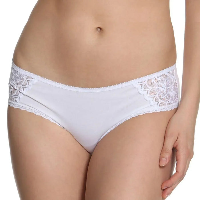 White lace-trimmed cotton underwear for comfortable everyday wear