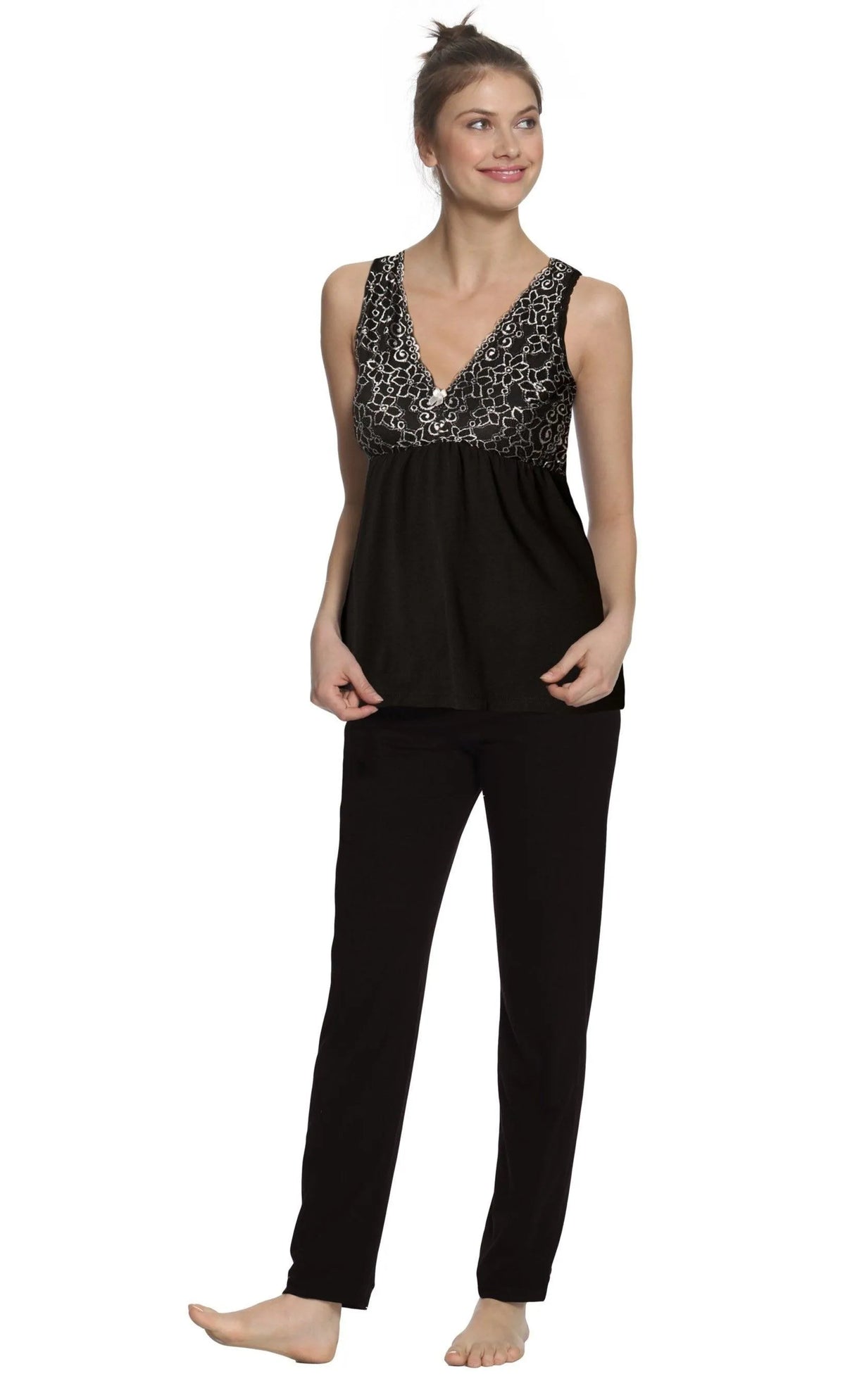 Leslie Tank Camisole, Full Length Pant PJ Set - Sales Rack - Twelve Eighty Eight PJ Sets twelveeightyeight.com