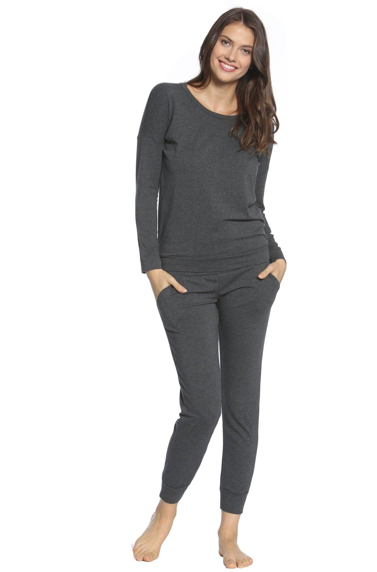 Long Sleeve Pull Over Top Jogger Set - Sales Rack - Twelve Eighty Eight Loungewear twelveeightyeight.com