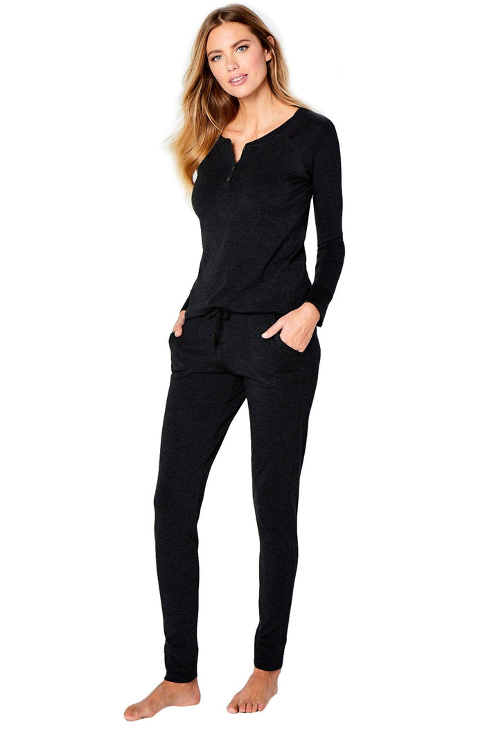 Olivia Long Sleeve Henley Loungewear Set - Twelve Eighty Eight Loungewear twelveeightyeight.com