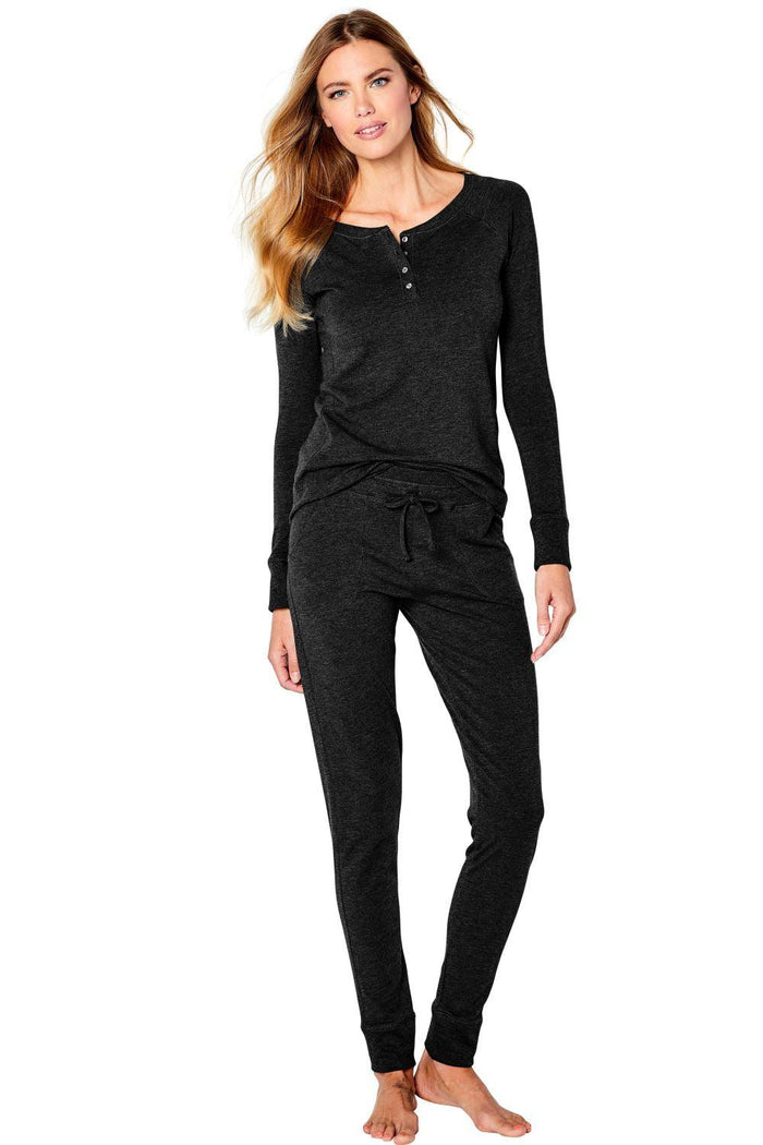 Long Sleeve Henley Loungewear Set - Twelve Eighty Eight Loungewear twelveeightyeight.com