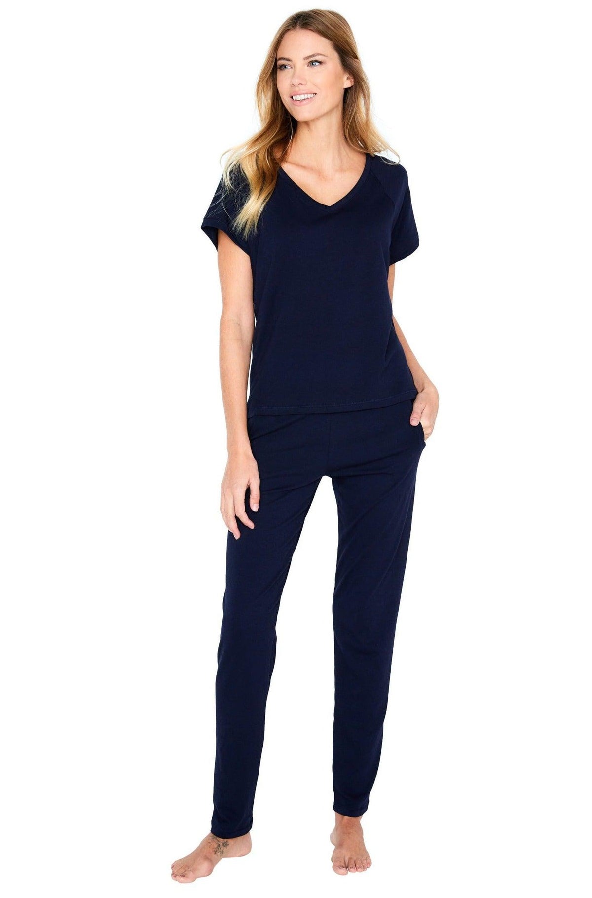 Relaxed Short Sleeve Loungewear Set - Twelve Eighty Eight Loungewear twelveeightyeight.com