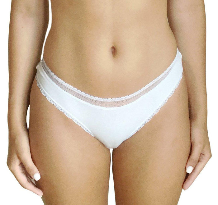Serena Pima Cotton Lace Trim Thong - Clearance Rack - Twelve Eighty Eight Panty twelveeightyeight.com