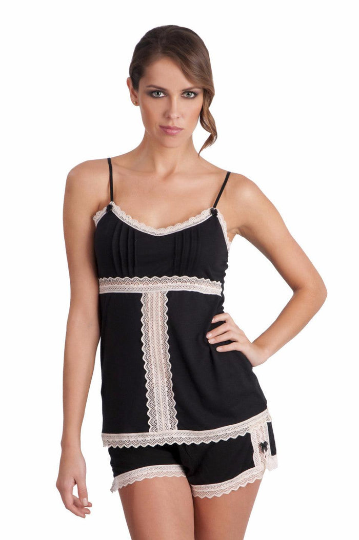 Sophie Basic Spaghetti Strap Camisole Boxer PJ Set - Clearance Rack - Twelve Eighty Eight Tap Set twelveeightyeight.com