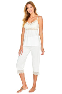 Spaghetti Strap Camisole Cropped Set - Twelve Eighty Eight PJ Sets twelveeightyeight.com